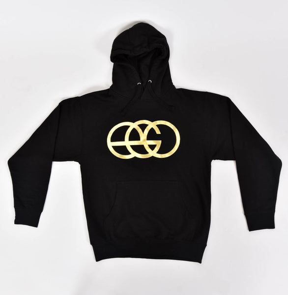 Black Pullover Hoodie with Gold EGO Logo